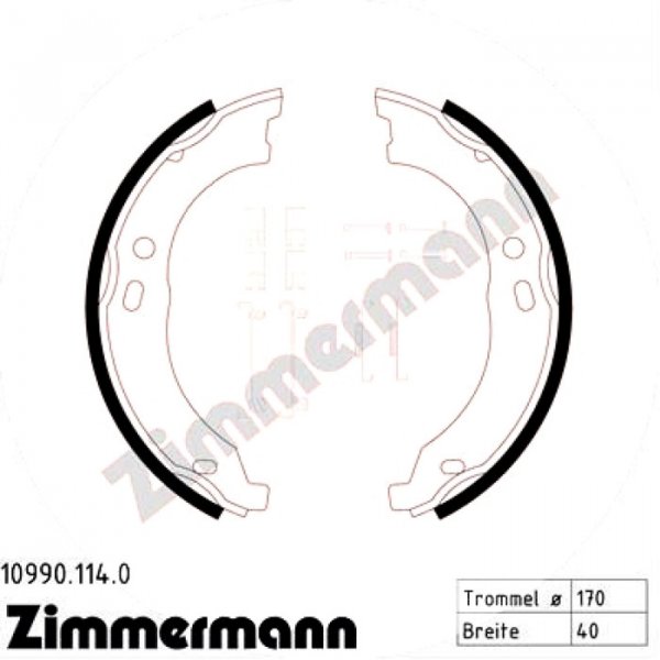 Bremsbackensatz, Feststellbremse Zimmermann 10990.114.0
