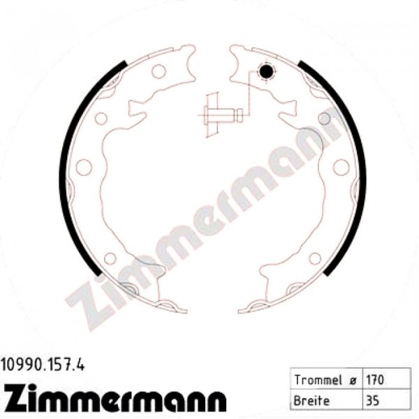 Bremsbackensatz, Feststellbremse Zimmermann 10990.157.4