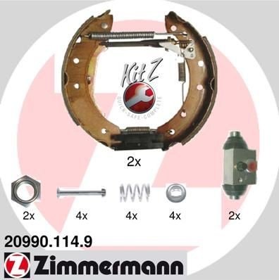 Bremsbackensatz Zimmermann 20990.114.9 Kit Z